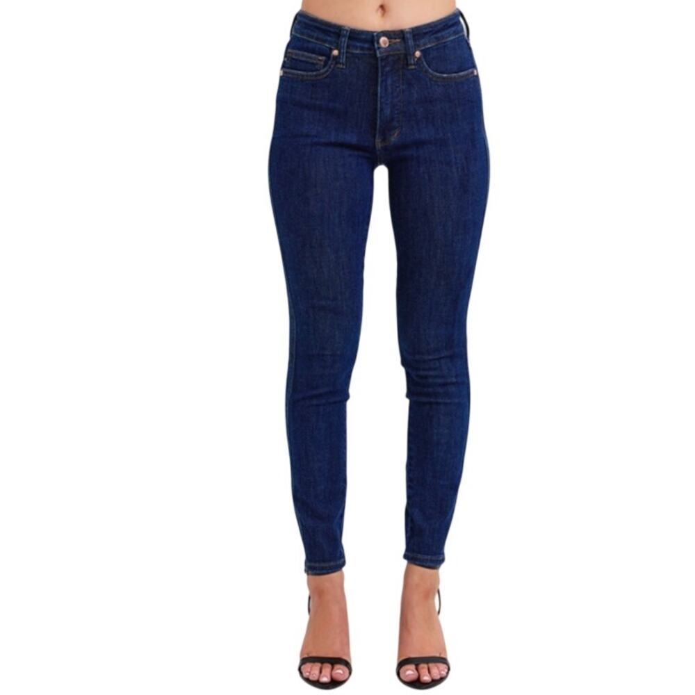 Judy Blue Mid Rise Tummy Control Classic Skinny Women’s Jeans, Dark Wash, 9/29